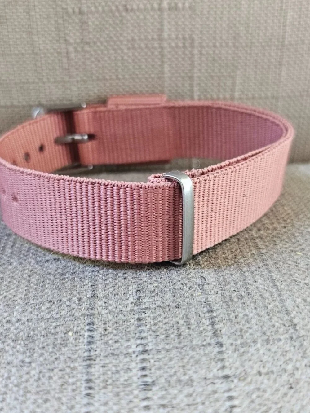 Replacement Strap Pink Canvas Watch Strap Band Adjustable Size 14mm Unbranded